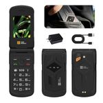 AGM M10 Flip Phone, 4G LTE Unlocked Dual SIM, IP68 Waterproof/Drop-Proof, Large Buttons & Font, 98dB Speaker, Quick Essentials, Basic Cell Phone for Outdoors
