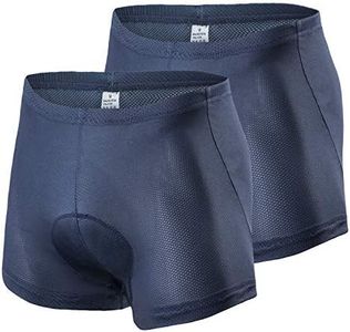voofly Men's Cycling Underwear Briefs 3D Gel Padded Motorcycle Horseback Riding Shorts Navy Blue Medium