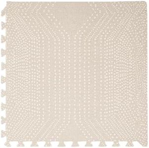 Toddlekind Playmat - Premium Foam Playmat, 4 x 6 feet, 6 Tile Extra Thick Foam Floor Puzzle Mat for Babies/Toddlers Stylish, Non-Toxic, Odorless. Perfect for Tummy Time, Crawling, & Play. 0m+ (Cream)