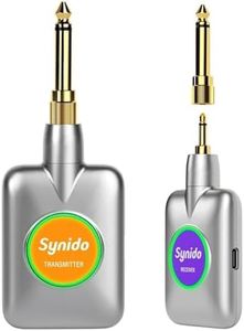 Synido 5.8GHz Wireless Guitar System USB-C, Cordless Guitar Transmitter Receiver, 8 Channels 5ms Low Latency, 100ft Range, 1/4 & 3.5mm Jack for Guitar/Bass/Drum/Keyboard/DJ/Amp Instrument, SW100