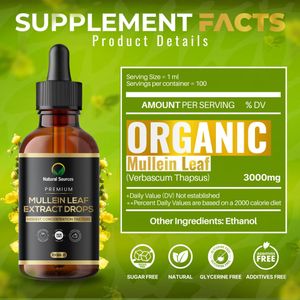 Mullein Leaf Extract 100ml – 1000mg Herbal Supplement
