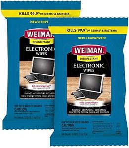 Weiman Electronic Disinfecting Wipes- 2 Pack - Safely Clean Your Laptop, Computer, TV, Screen Equipment-Electronic Cleaner Wipes-15 Count