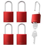 SAFBY Lockout Tagout Lock 5pcs Keyed Alike OSHA Loto Safety Key Heavy Locks Same Padlocks for Lock Out Tag Out Stations and Devices Red (5 PCS)