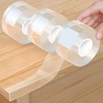3Pack Soft Corner Protectors for Furniture Strip,2 in x 9.84 Ft,Wall Corner Bumper Tape,Desk Edge,Baseboard Protector,Clear Cabinet Door Protector Edge Guard,Crib Rail Covers for Teething