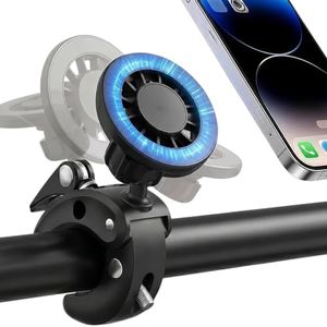 LZECJ Magnetic Phone Holder [Strong Magnets] – Clamp for Stroller, Shopping Cart, Golf Cart, Bike, Motorcycle, Scooter, ATV, Boat, Spin Bike, Treadmill & Handlebar – Universal for iPhone & Cell Phone