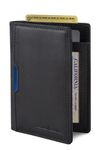 SERMAN BRANDS - Wallets for Men Slim Mens leather RFID Blocking Minimalist Card Front Pocket Bifold Travel Thin, Charcoal Black 5.0, Small