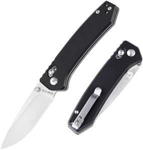 EMHTiii Pocket Folding EDC Knife: 3.14" D2 Steel Satin Sharp Blade, G10 Scales, Crossbar Axis Lock, Reversible Clip, Great Gifts for Men Women Camping Hiking Outdoor, Black