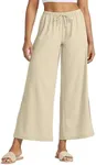 Willit Women's Wide Leg Pants UPF 50+ Swim Beach Pants Lightweight Travel Pants Quick Dry Sun Protective Khaki XL