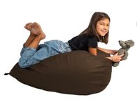 chilly pilley Bean Bag Floor Cushion Indoor/Outdoor Eco Leather for Children and Adults, to Choose From (85 x 65, Brown)