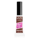 NYX Professional Makeup Brow Gel, The Brow Glue, Tinted Eye Brow Gel, Instant Brow Styler for Laminated Brow Look with 24 Hour Extreme Hold, Non-Sticky, Medium Brown