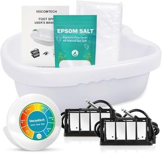 veicomtech Ionic Foot Bath Detox Machine, Foot Detox Machine at Home/Salon, Ionic Foot Spa with Upgraded Durable Basin, 2 Super Duty Arrays, 1 Epsom Salt, 10 Liners (Colorful)