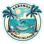 Bimini Islands Sticker Bahamas Souvenir Travel Decal Vinyl Small Waterproof for Water Bottle Mug Passport Book Scrapbook Notebook Laptop Tumbler Skateboard Computer Phone Size 4" Funny Gift