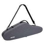 Aileen Violin Hard Case 4/4 Full Size Luxury Fabric Covered with Hygrometer Suspension, Gray