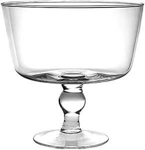Barski Glass - Trifle Bowl - 8.75" Height - 120 Oz. Fluid Capacity - Beautifully Structured - Made in Europe