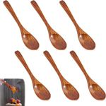 6pcs Honey Spoon, Wooden Teaspoons, Natural Wooden Spoon, Wooden Spoon, Tea Spoons, for Hot Chocolate Honey Coffee Tea Sugar Rice Kids Spoons Kitchen Accessories