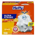 Hefty Ultra Strong Tall Kitchen Trash Bags, Citrus Twist, 13 Gallon, 110Count