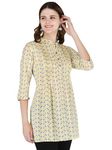 Bright Cotton Womens Short Kurti Cotton Top (Large, Yellow)