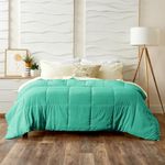 Cosy House Collection Luxury Down Alternative Comforter - Blend of Rayon Derived from Bamboo - Bedroom Essentials - All Season Use - Box Stitch Construction & Duvet Loops (King/Cal King Turquoise)