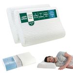 The White Willow Orthopedic Cervical Set of 2 Cooling Gel Memory Foam Pillow For Neck, Shoulder & Spondylitis Pain Relief Contour Bed Pillow For Sleeping With Pillow Cover (23"Lx14"Wx4"H) Multi Queen