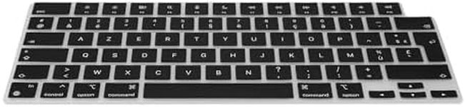 kwmobile Keyboard Cover Compatible with Apple MacBook Pro 16" (2023) M2 A2780 / M3 A2991 - AZERTY (France, Belgium) Layout Keyboard Cover Silicone Skin - Black