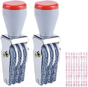 NBEADS 2pz Numero di Timbri A Rulli, Timbri Numerici in Plastica Regolabili Timbro con Data Ruota Rotante Timbri Multifunzione in Gomma Scrapbooking Cancelleria per Ufficio Timbri Aziendali