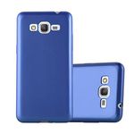 cadorabo Case works with Samsung Galaxy GRAND PRIME in METALLIC BLUE - Shockproof and Scratch Resistant TPU Silicone Cover - Ultra Slim Protective Gel Shell Bumper Back Skin