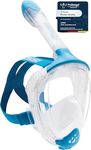 CRESSI Java Junior Full Face Mask Clear/Blue XS-Junior Full Face Snorkel Mask, Ultra Clear Anti Fog Lens, 100% Silicone, Snorkel Dry with Safety Valves, Transparent/Blue, XS