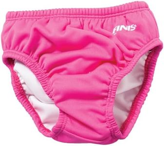 FINIS Reusable Swim Diaper for Babies - Snap Closure - UPF 50 & Up Sun Protection - Leak-Resistant Fit - Pink - L