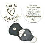 Pocket Hug Token Keychain Inspirational Gifts for Women Men Take Pride in How Far You Have Come pocket hugs for Daughter Brother Encouragement Gifts with PU Leather Key Chain