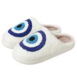 bolukets Womens Mens Evil Eyes Slippers Winter Fuzzy Memory Foam Fluffy Warm House Shoes Bedroom Pillow Slides Devil's Eye 38-39