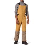 Amazon Essentials Men's Water-Resistant Insulated Snow Bib Overall, Gold Light Brown Colour Block, M