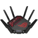 ASUS ROG Rapture GT-BE19000 Tri-band WiFi 7 Gaming Router (320MHz Channels & 4k-QAM, MLO, 2x 10G ports, AI WAN detection, Triple-level Game Acceleration, AiMesh, free network security, VPN features)