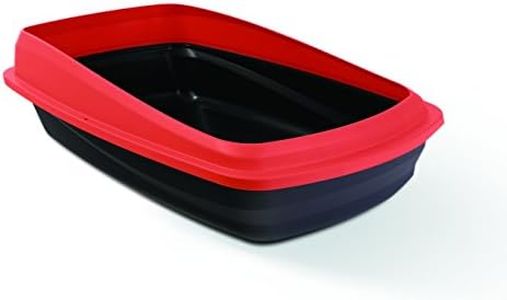Catit Cat Pan with Removable Rim - Red & Charcoal - Large