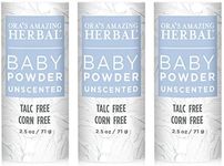 Ora's Amazing Herbal Talc-Free Grain-Free Gluten-Free Corn-Free Baby Powder 2.5oz … (Unscented 3 Pack)