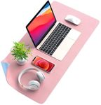 SYGA Desk Pad Protector Waterproof PU Desk Mat Blotters on Desktop Laptop Computer Gaming Keyboard Mouse Pad Non-Slip Desk Writing Mat Cover for Office & Home 90CM * 45CM Pink & Blue