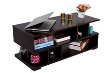 DeckUp Siena Engineered Wood Coffee Table (Dark Wenge, Matte Finish)