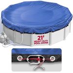 Premium Heavy-Duty Winter Pool Cover - Royal Blue, Extra Thick and Durable, Tear-Proof, UV-Resistant, Reinforced Edges, Easy Install, All-Season Protection for 21 Ft Round Above Ground Pools