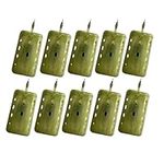 BZS Block End Big Maggot Feeders Bait Trap Cage Inline Method Feeders for Coarse Carp Fishing Accessories for Big River - Pack of 10, 40g