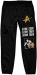 Bioworld Star Trek Repeat Logo Men's Black Drawstring Sweats-Small