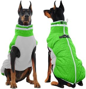 OUOBOB Waterproof Large Dog Coat, Warm Dog Jacket with Harness Built in 3XL
