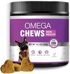 Omega 3 Fish Oil for Dogs Dog Skin and Coat Supplement Omega 3 for Dogs Shiny Coats Dog Skin Allergy Relief for Dogs Itching Reduce Shedding EPA & DHA Fatty Acids Salmon Oil Supplement 200 Ct