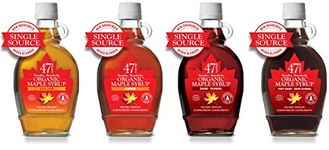 47° North Quadriga 4x Single Source Organic Grade A Maple Syrup, Golden, Amber, Dark & Very Dark 4x250g To enjoy the full range of all true maple syrup flavours!