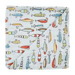 Mud Pie Kids Fishing Muslin Swaddle Blanket, Multi (12140058)