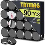 TRYMAG Ceramic Magnets for Crafts, Small 18mm (.709 inch) Round Disc Crafts Magnets with Adhesive Backing, Flat Circle Ferrite Industrial Magnets for Crafts, DIY, Science, Hobbies, Project - 100 PCS