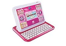 VTech 2 in 1 pink tablet — laptop and tablet in one — With 80 educational games in numerous categories — For learning German, English math and much more — For children aged 5-7