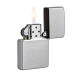 Zippo - Windproof Lighter, Brushed Chrome, Base Model, Refillable, Reusable, Windproof Design, Gift Box, Made in the USA