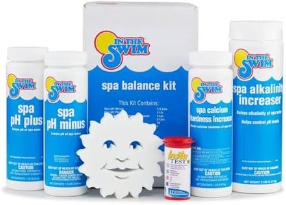 In The Swim Spa and Hot Tub Water Balance Kit - Featuring: pH Plus and Minus, Calcium Hardness Increaser, Alkalinity Increaser, Water Test Strips, and Spa Sorb