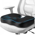 RaMokey Memory Foam Seat Cushion, Ergonomic Coccyx Cushion for Tailbone Discomfort, Relief Coccyx & Hemorrhoid Stress Seat Cushion for Office Chair, Car, Travel, Long Sitting, Gaming