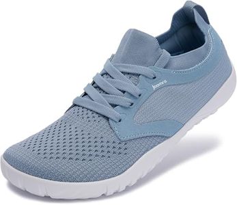 Joomra Women's Wide Minimalist Barefoot Shoes | Wide Toe Box Fashion Sneakers | Zero Drop Grippy Sole Blue Size 7.5-8