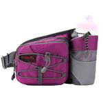 YUOTO Outdoor Fanny Pack with Water Bottle Holder for Walking Hiking Hydration Belt Waist Bag